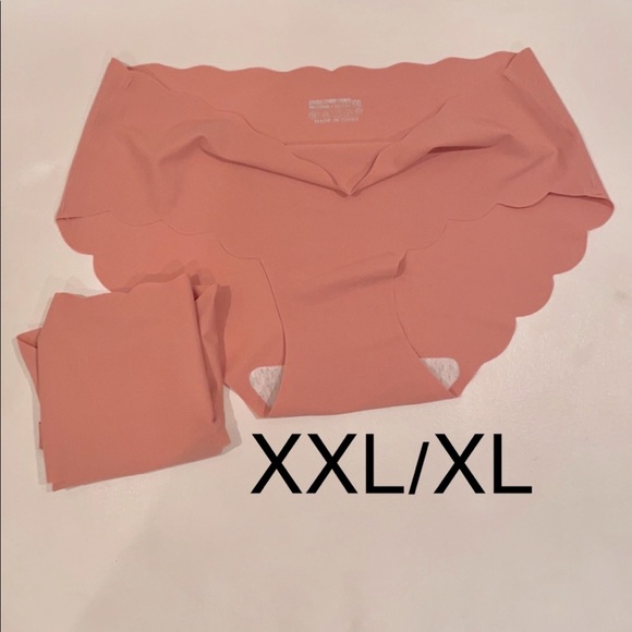 NWT 2 bundle panties 2 pastel pink SLXL seamless scallop edge hipsters two pairs - Picture 7 of 7